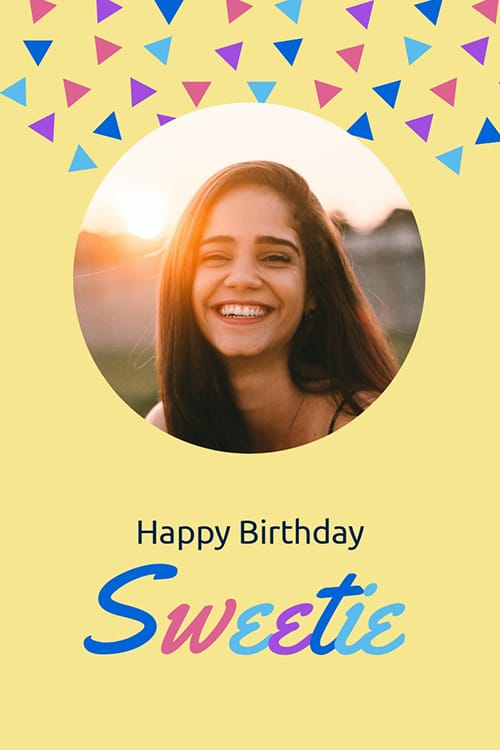 Happy Birthday Sweetie Blog Graphic Large Template