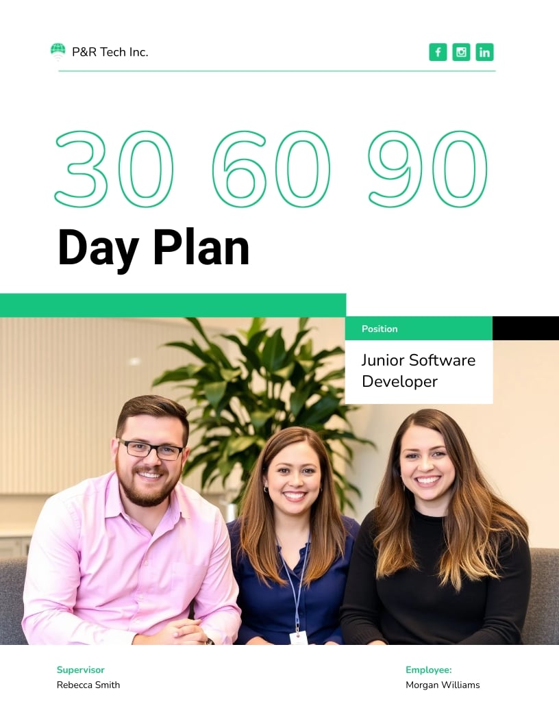 30 60 90 Day New Hire Plan Template