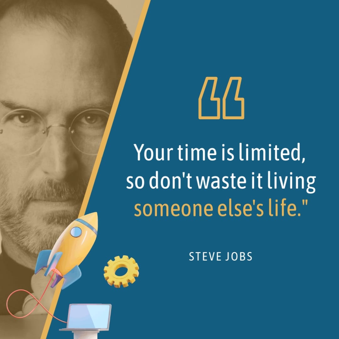 3D Steve Jobs Animated Quote Square Template
