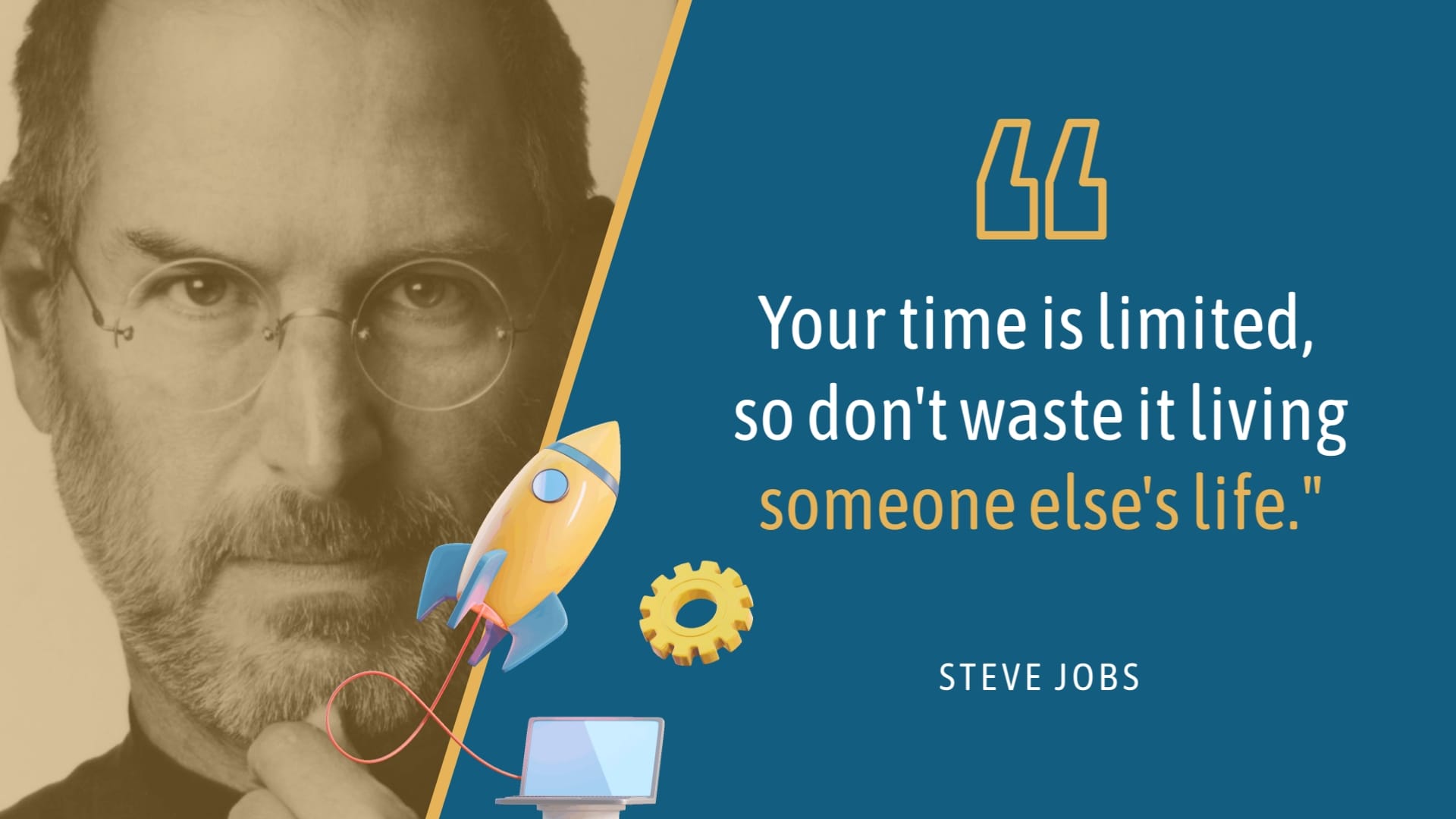 3D Steve Jobs Animated Quote Template