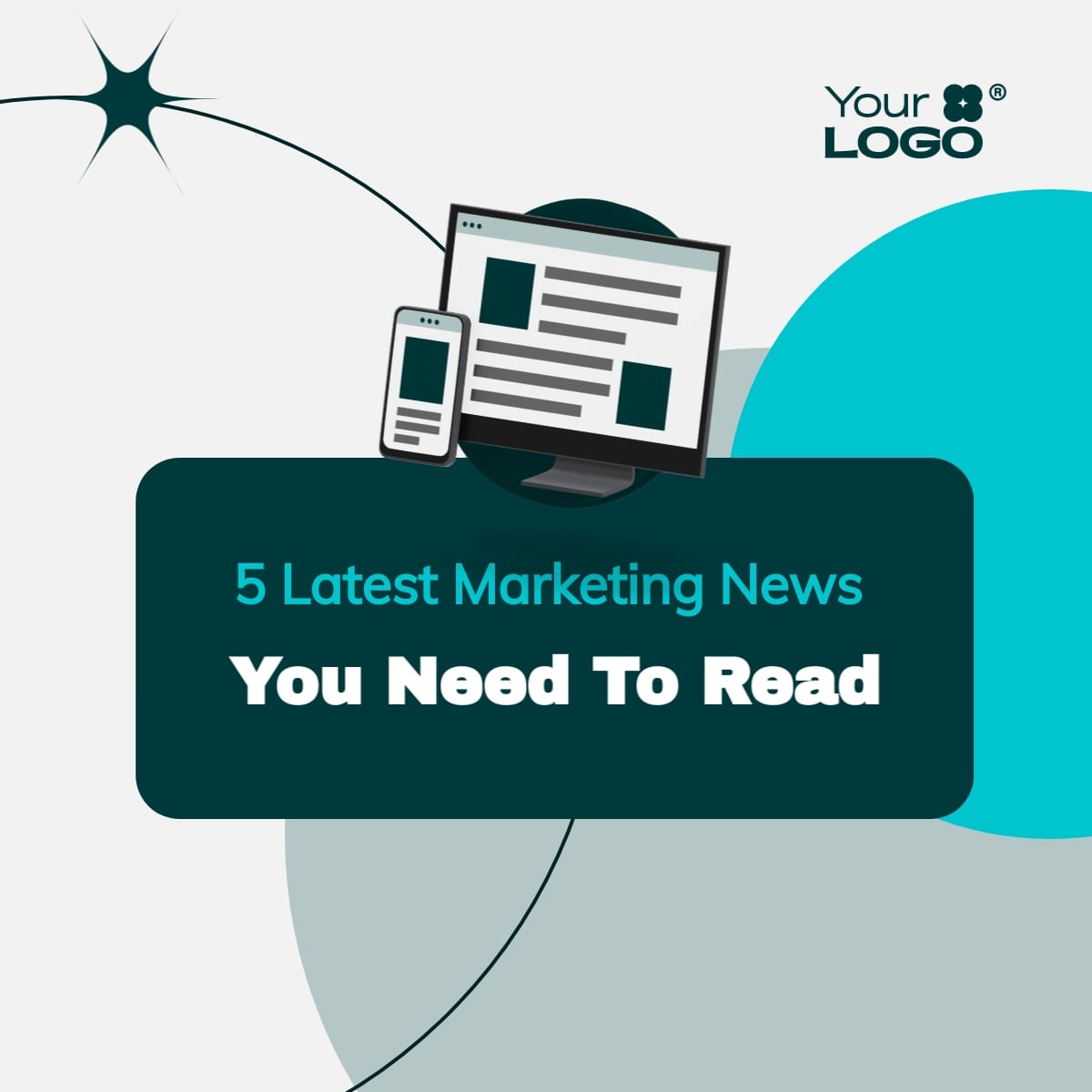 5 Latest Marketing News Instagram Carousel Post Template