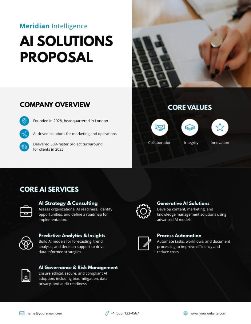 AI Business Proposal One Pager Template