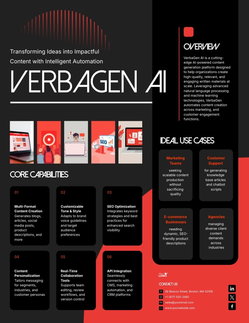 AI Content Generator One Pager Template