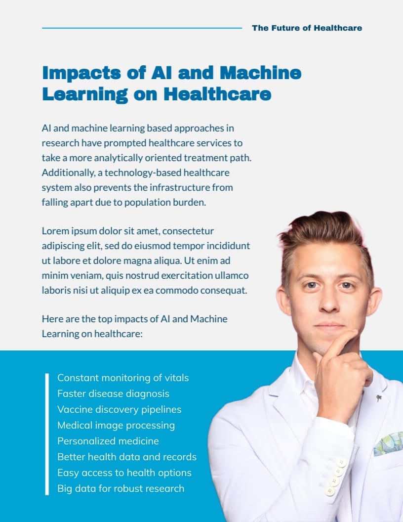 AI & Machine Learning in Healthcare Ebook Template - Slide 5 AI & Machine Learning in Healthcare Ebook Template - Slide 5