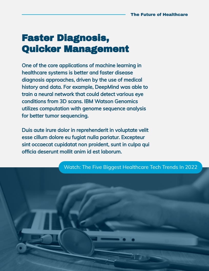 AI & Machine Learning in Healthcare Ebook Template - Slide 7 AI & Machine Learning in Healthcare Ebook Template - Slide 7