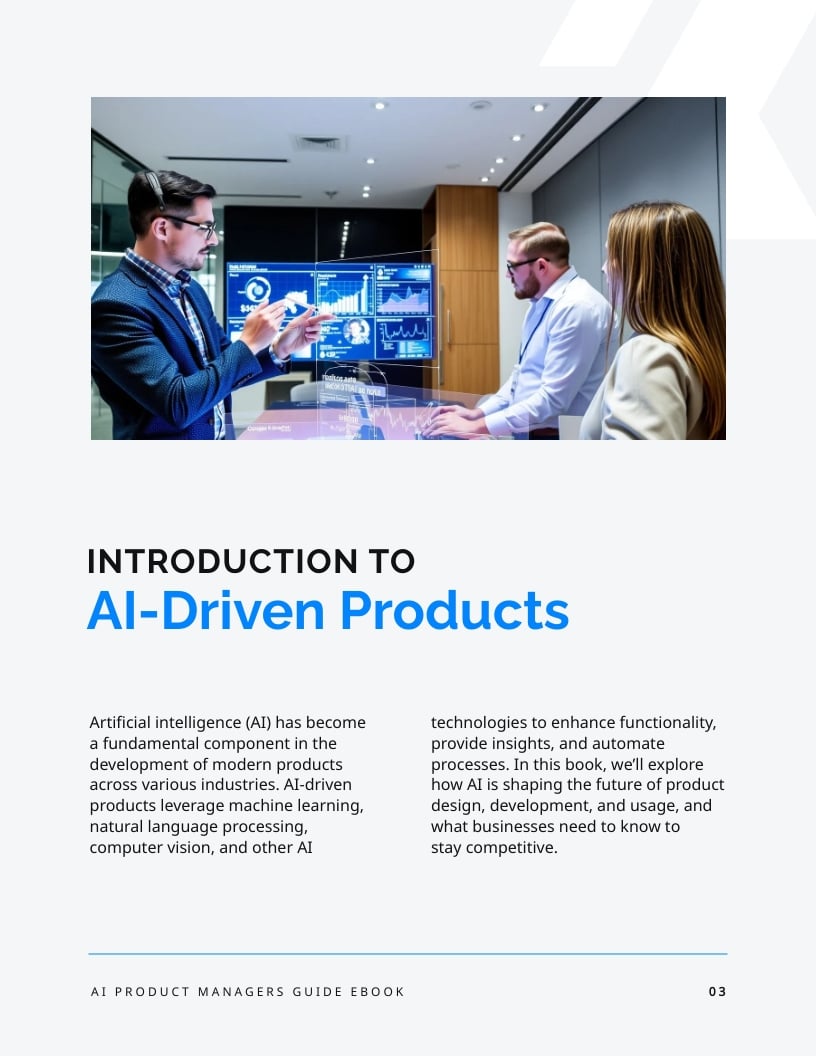 AI Product Managers Guide Ebook Template - Slide 3 AI Product Managers Guide Ebook Template - Slide 3