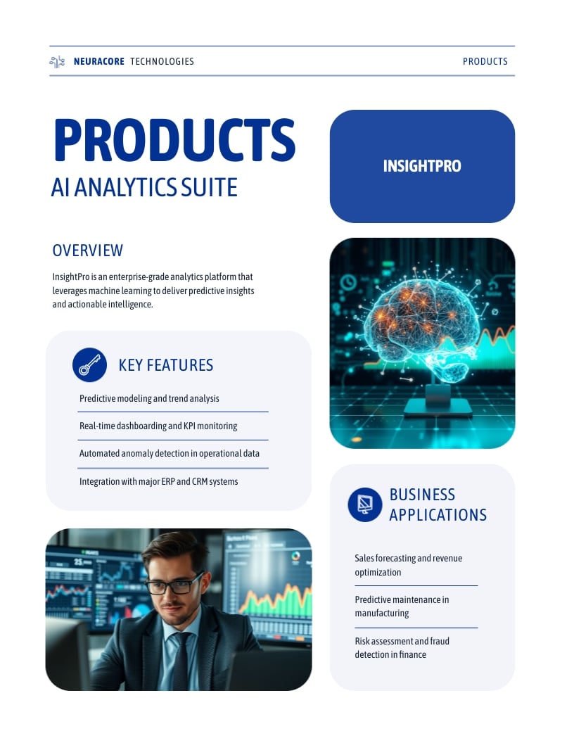 AI Product Portfolio Template - Slide 3 AI Product Portfolio Template - Slide 3