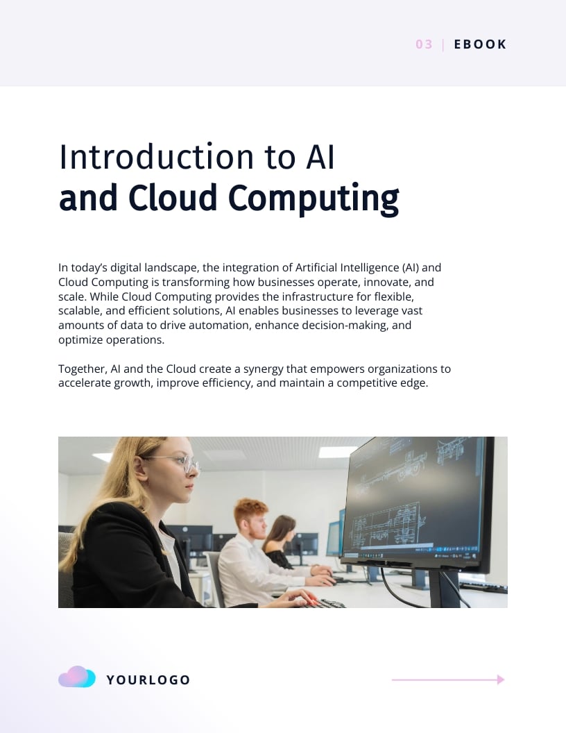 AI for Cloud Solutions Ebook Template - Slide 3 AI for Cloud Solutions Ebook Template - Slide 3