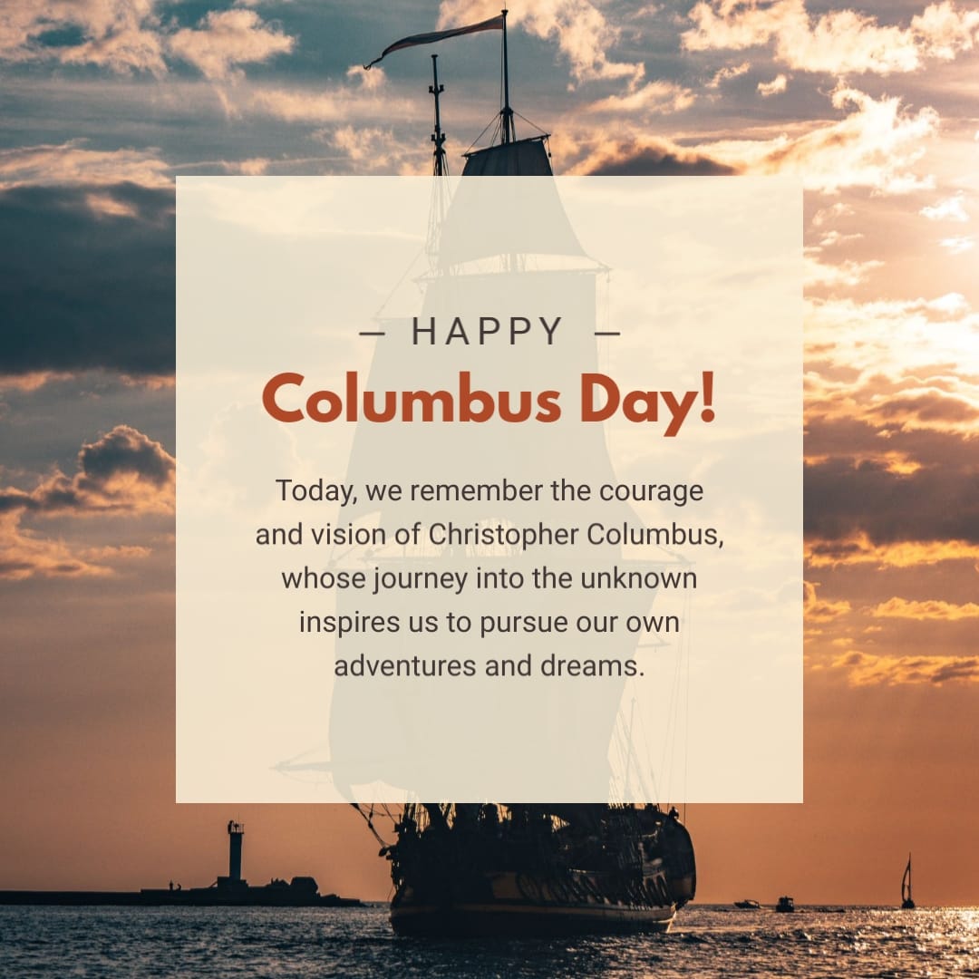 Adventurous Columbus Day Greeting Card Square Template