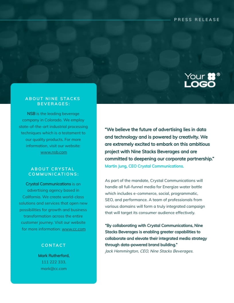 Advertising Agency Hire Press Release Template - Slide 2 Advertising Agency Hire Press Release Template - Slide 2