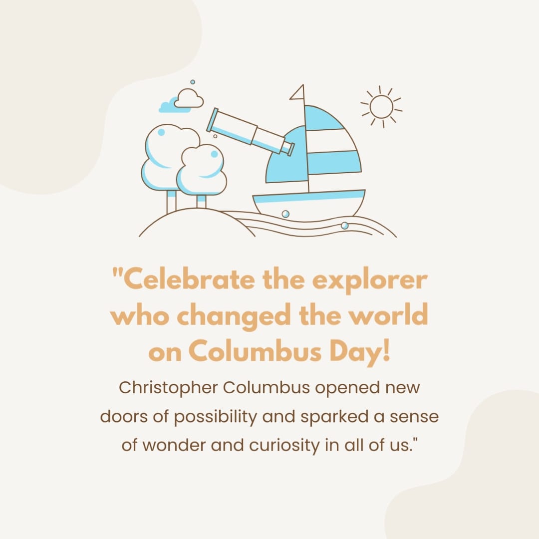 Aesthetic Columbus Day Greeting Card Square Template