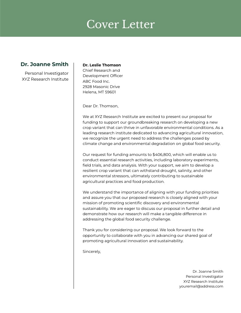 Agricultural Research Grant Proposal