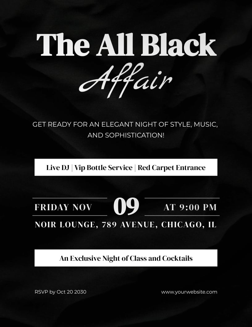 All Black Party Flyer Template