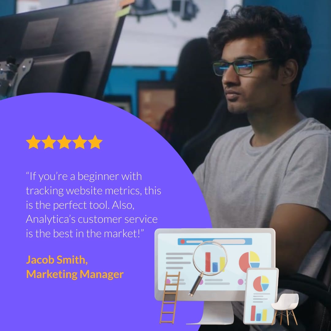 Analytics Tool Video Testimonial Square Template