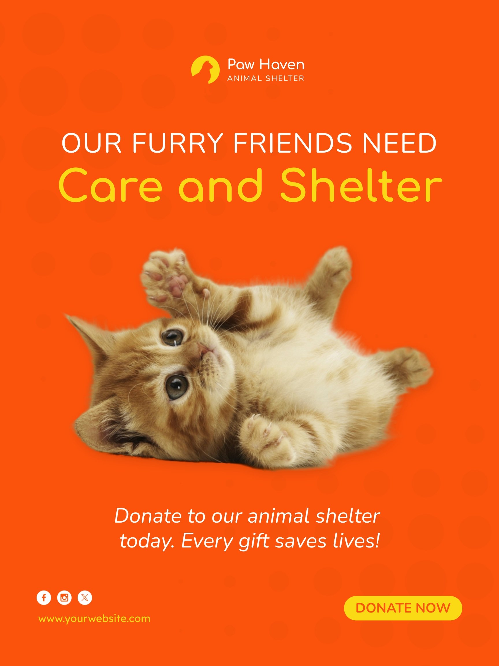 Animal Shelter Donation Poster Template