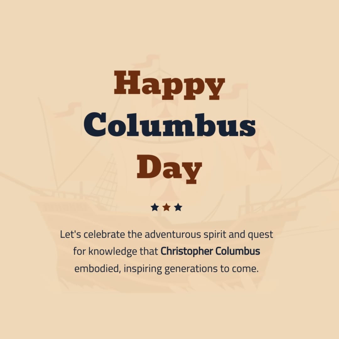Animated Columbus Day Greeting Card Square Template