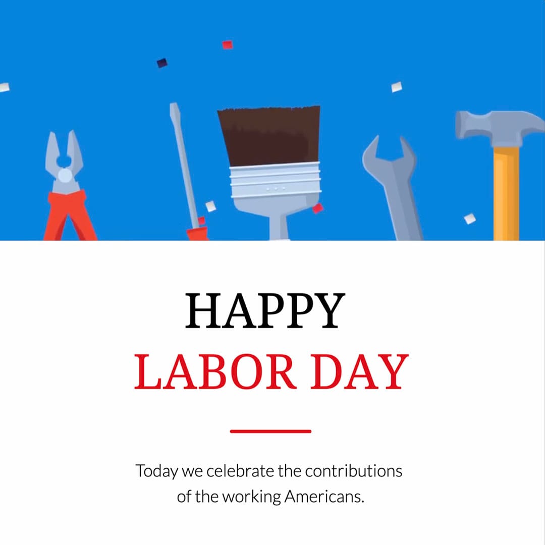 Animated Labor Day Greeting Card Square Template