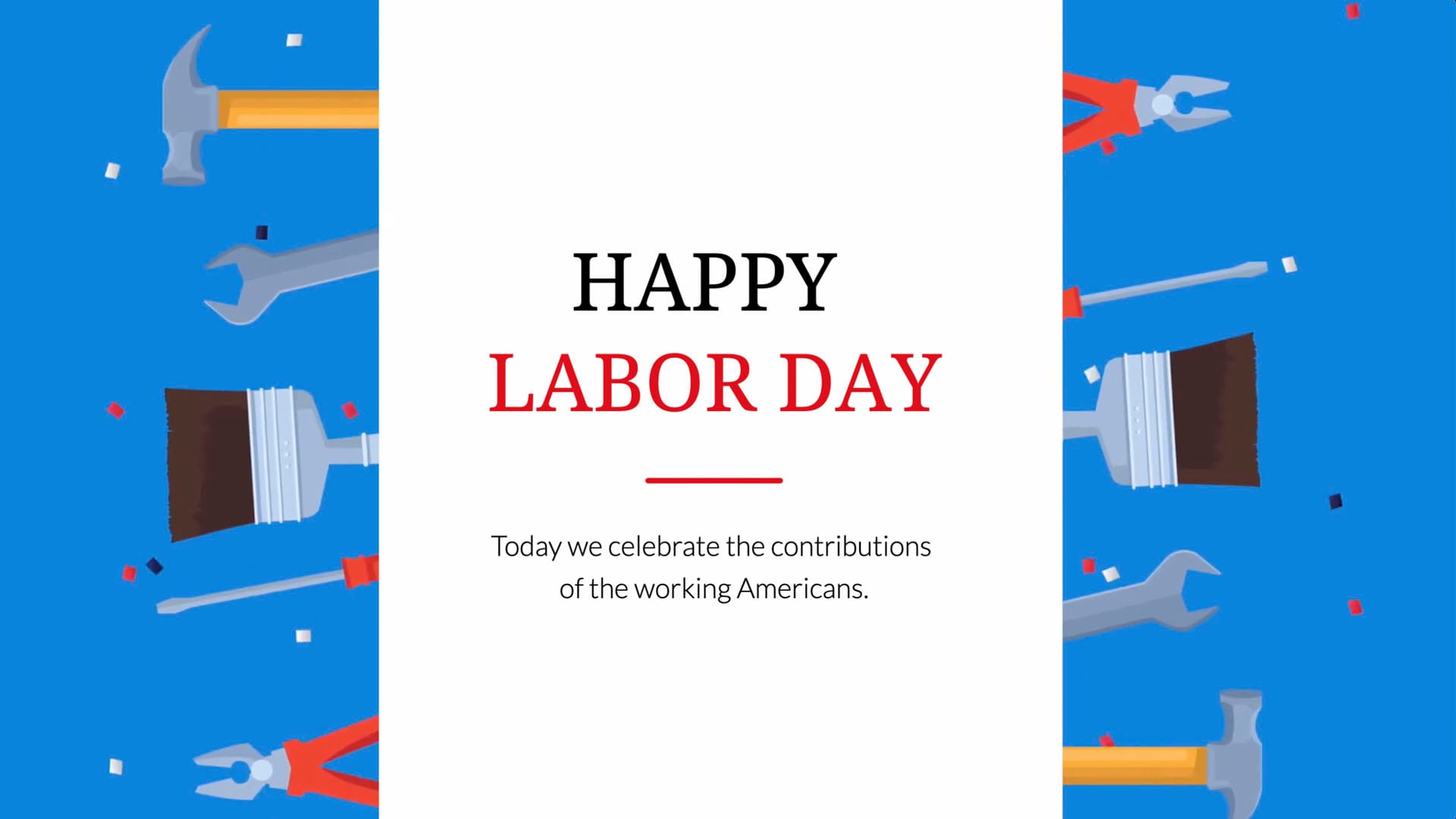 Animated Labor Day Greeting Card Template