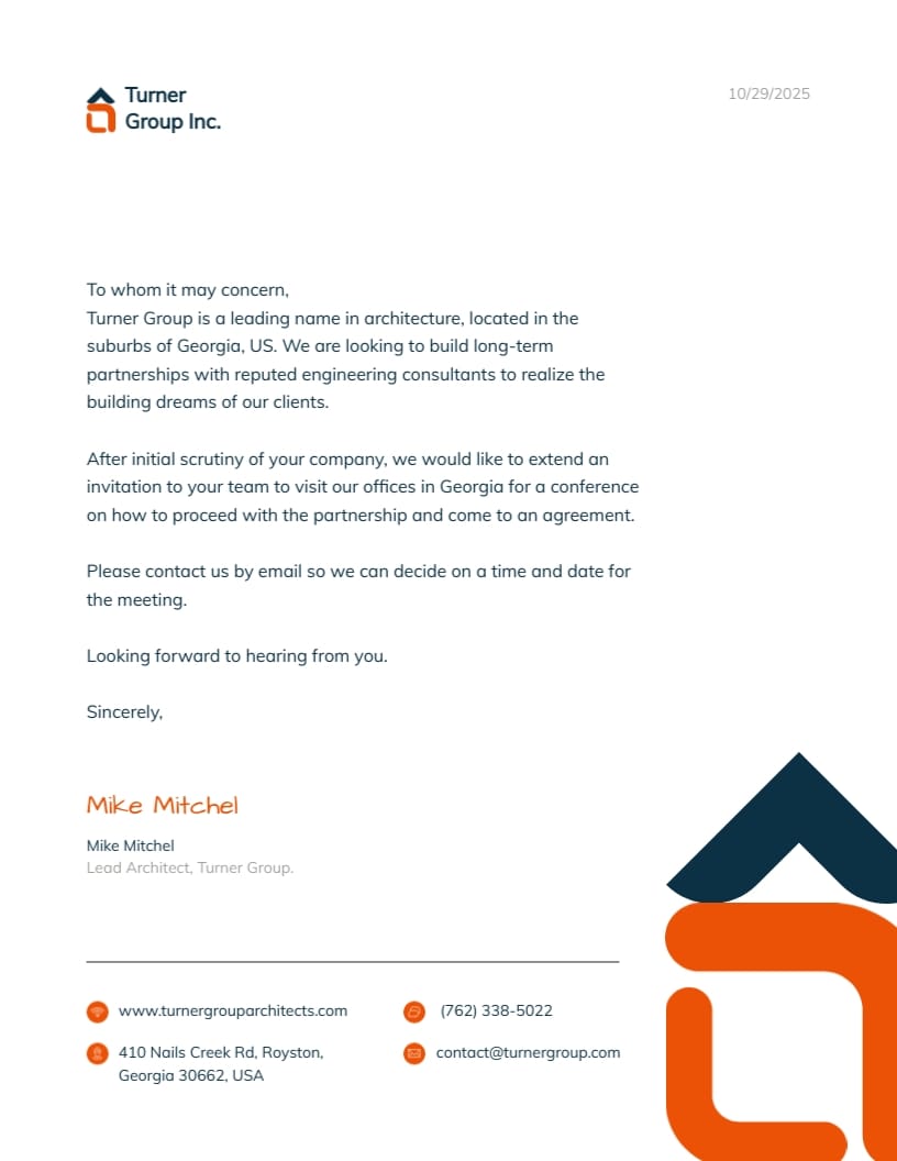 Architecture Business Letterhead Template