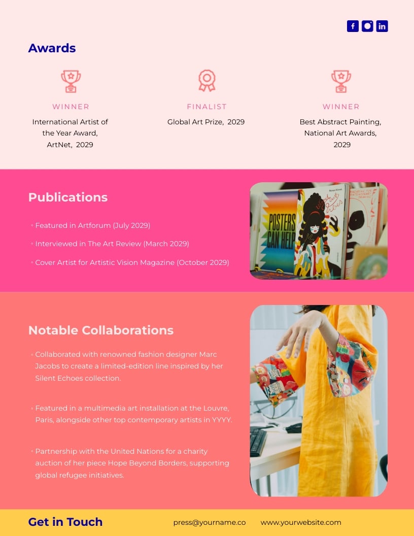 Artist Press Kit Template - Slide 3 Artist Press Kit Template - Slide 3