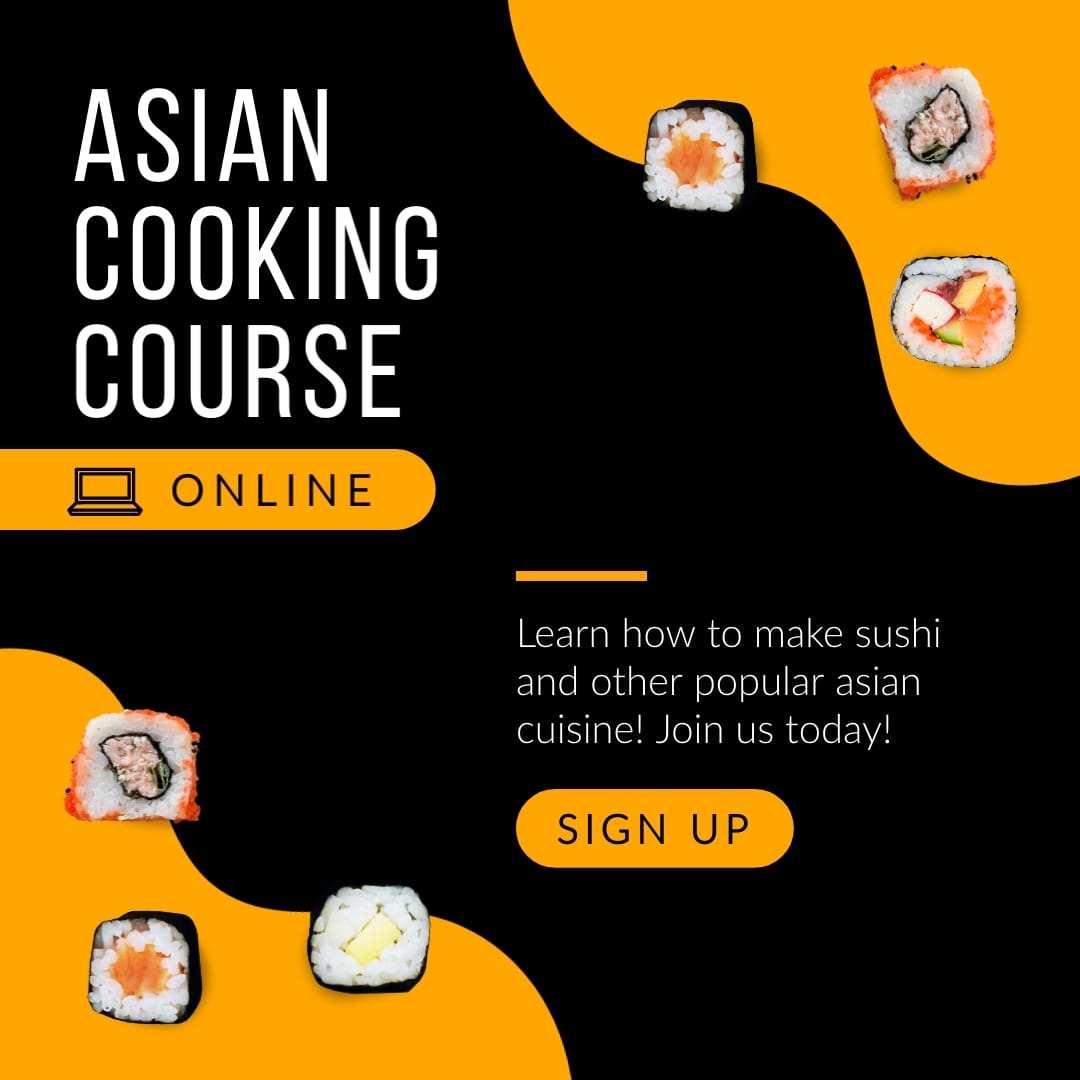 Asian Cooking Course Online Animated Square Template