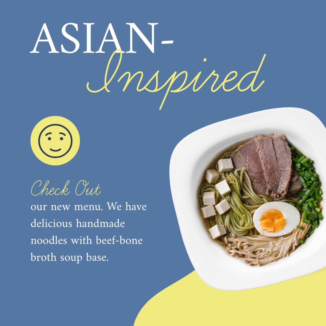 Asian Inspired Noodles Soup Square Template
