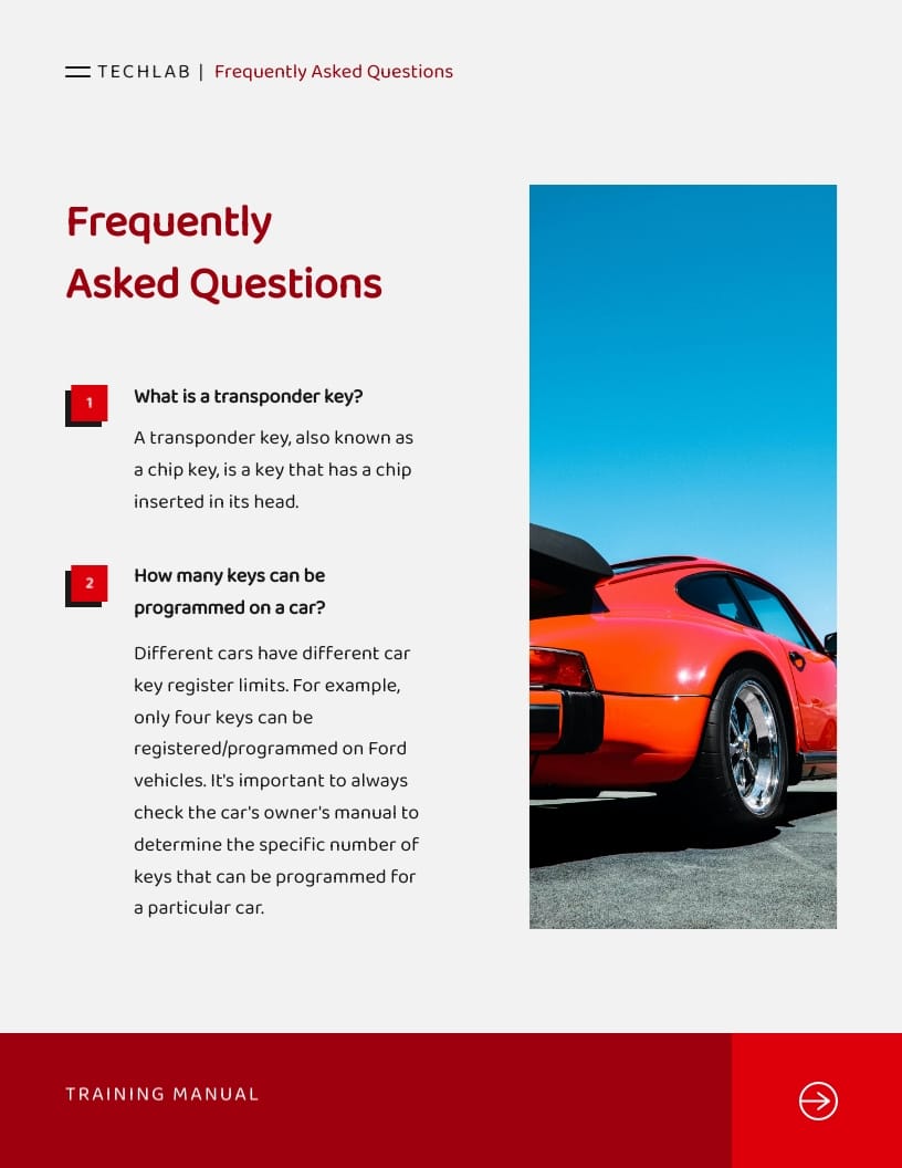 Automotive Locksmith Tools Training Manual Template | Visme
