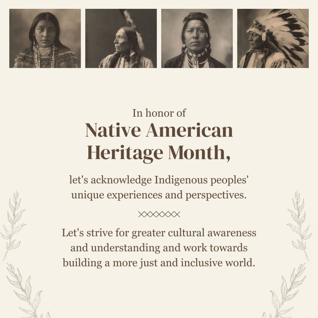Awareness Native American Heritage Greeting Card Square Template