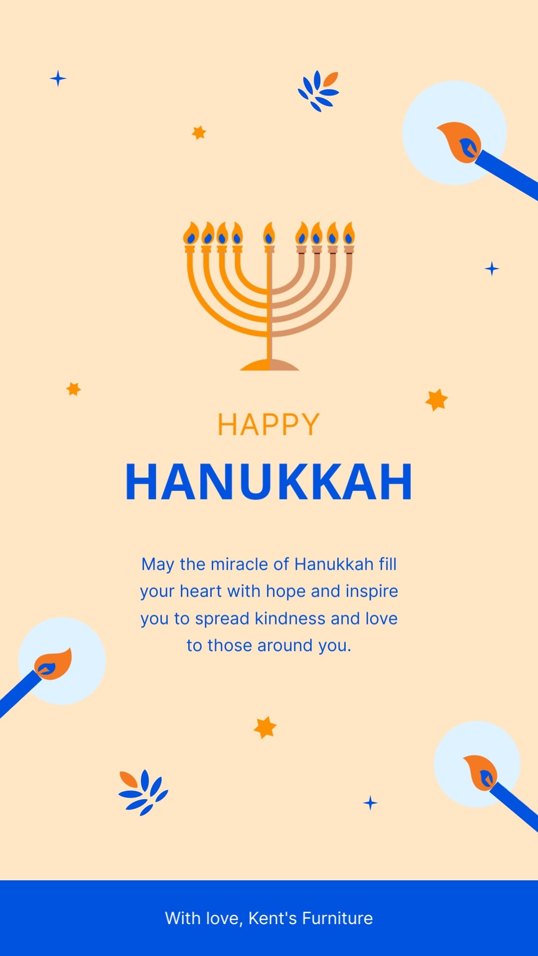 B2B Hanukkah Greeting Card Vertical Template