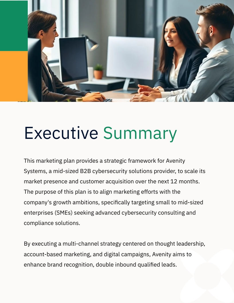 B2B Marketing Plan Template - Slide 3 B2B Marketing Plan Template - Slide 3