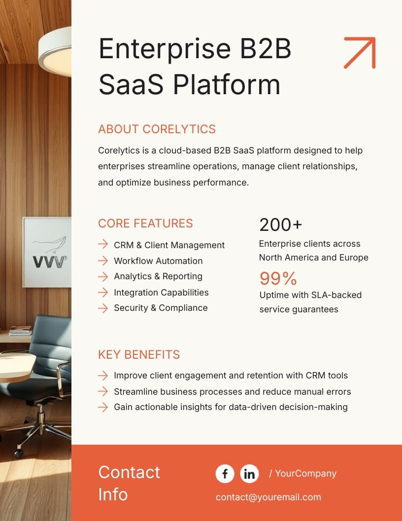 B2B SaaS Product One Pager Template