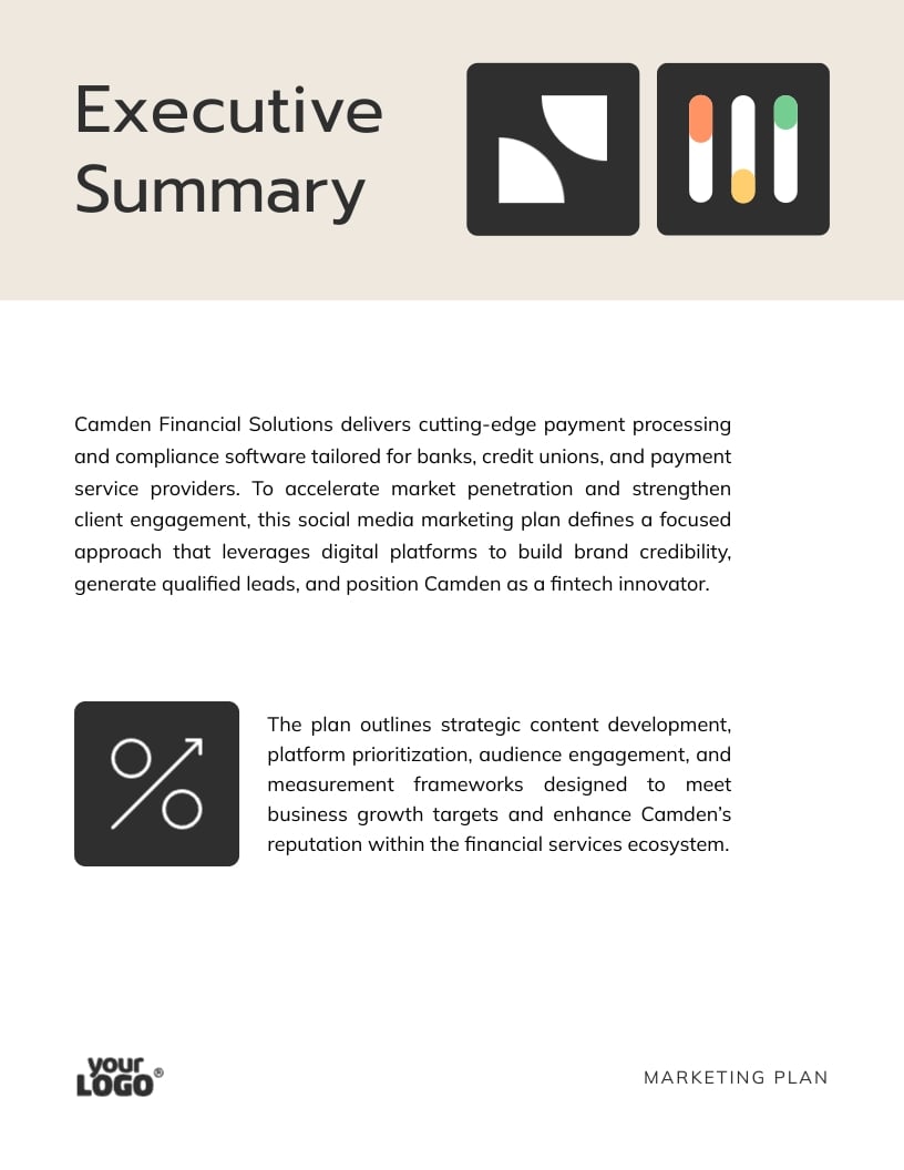 B2B Social Media Marketing Plan Template - Slide 3 B2B Social Media Marketing Plan Template - Slide 3