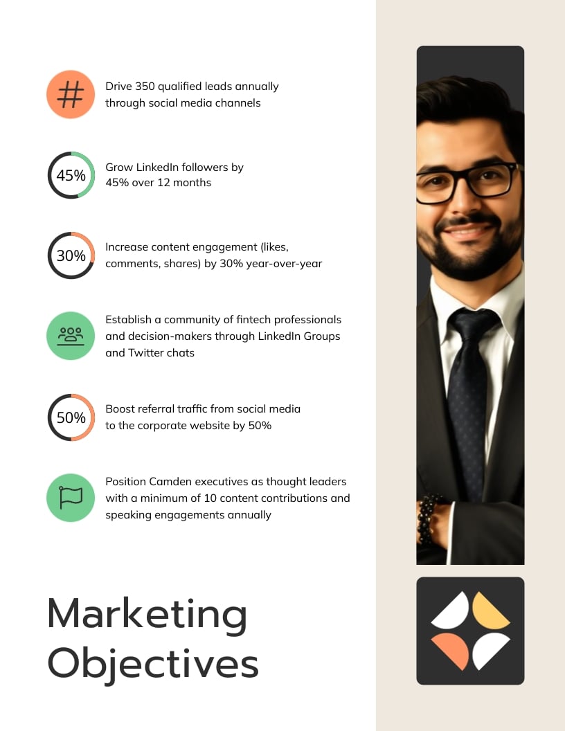 B2B Social Media Marketing Plan Template - Slide 4 B2B Social Media Marketing Plan Template - Slide 4