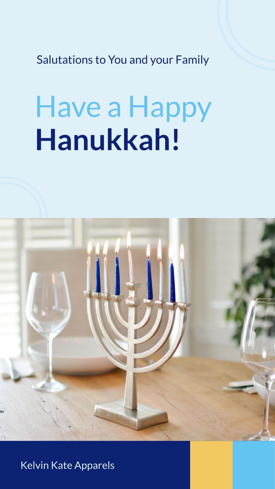 Animated B2C Hanukkah Greeting Card Vertical Template