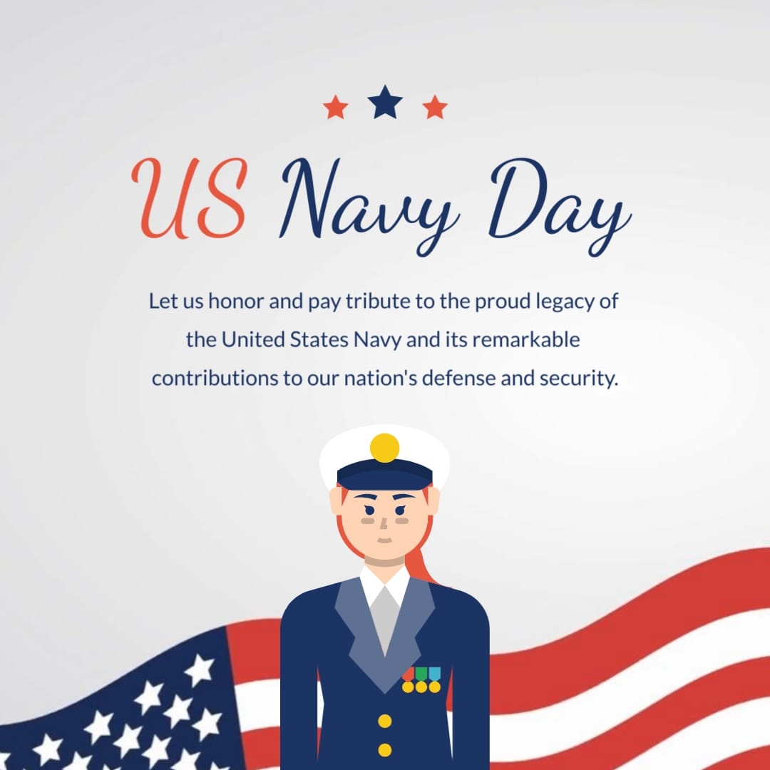 B2C Navy Day Greeting Card Square Template