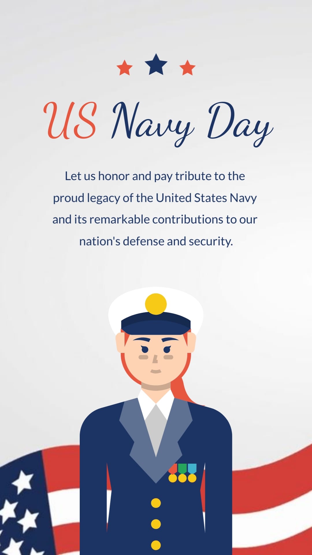 B2C Navy Day Greeting Card Vertical Template
