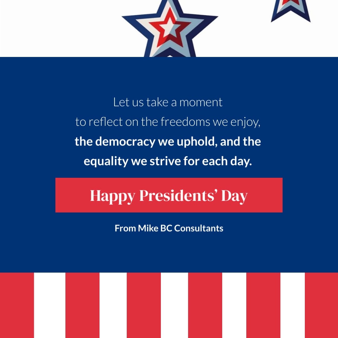B2C Presidents Day Greeting Card Square Template