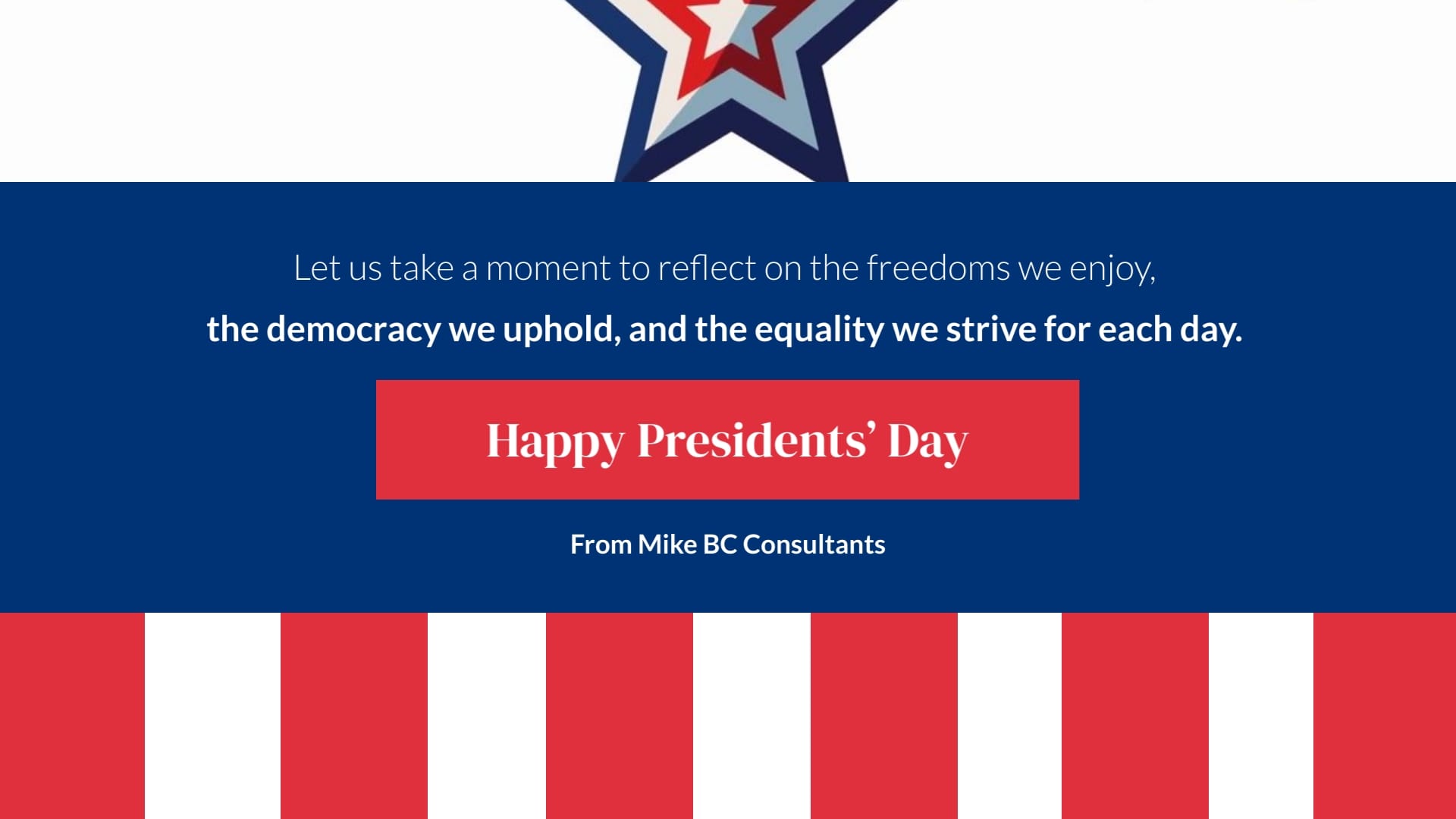 B2C Presidents Day Greeting Card Template
