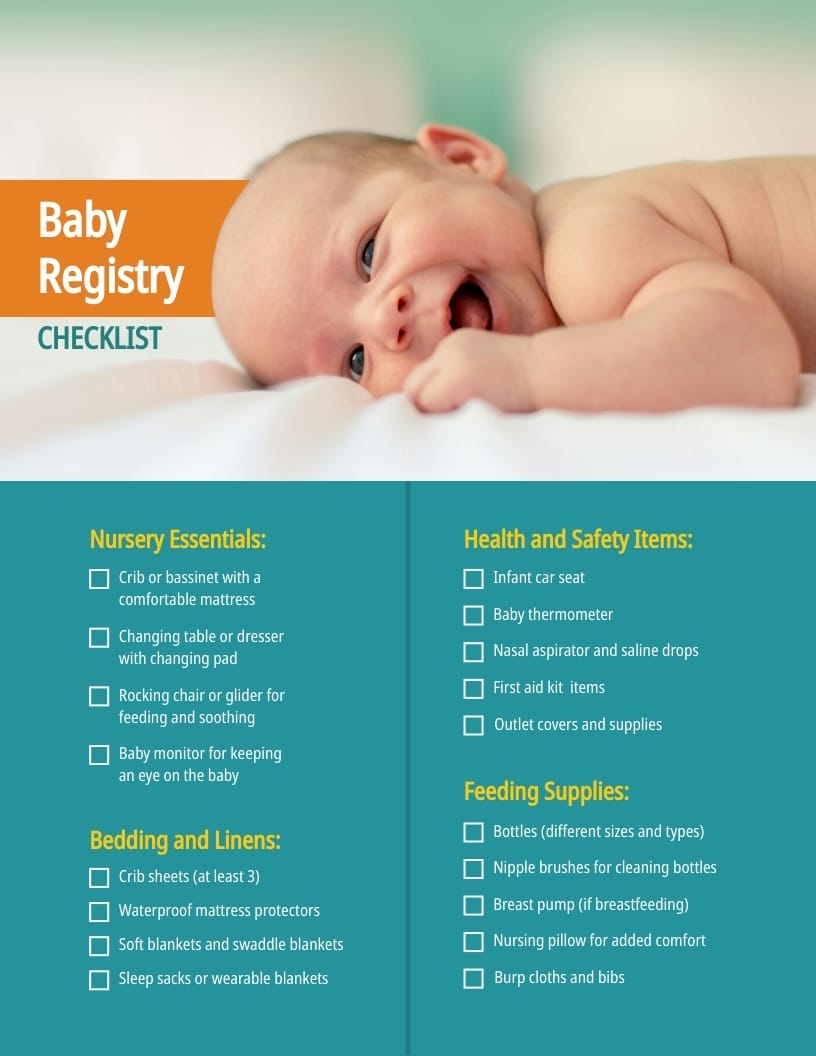 Baby Registry Checklist Template