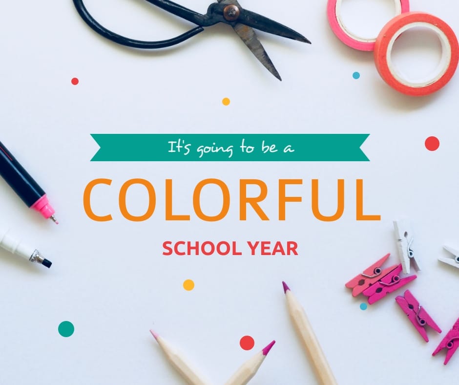 Back to School Colorful Year Facebook Post Template