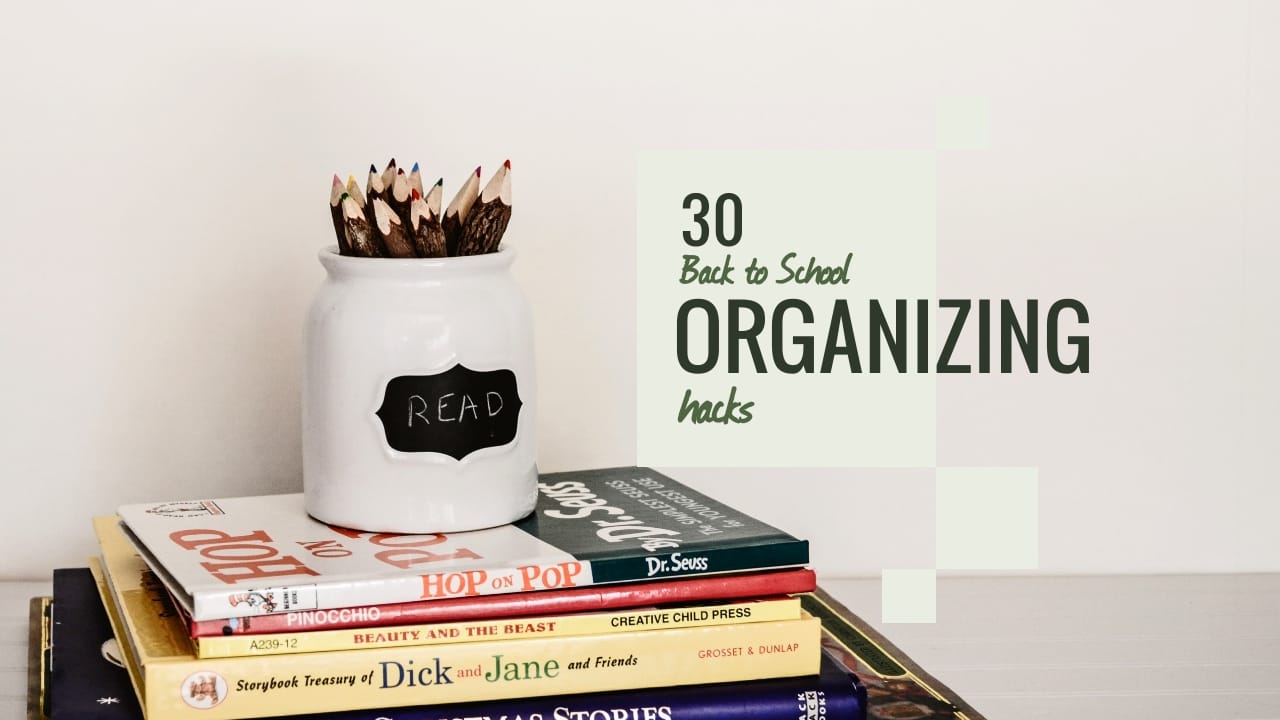 Back to School Organizing Hacks Youtube Video Cover Template