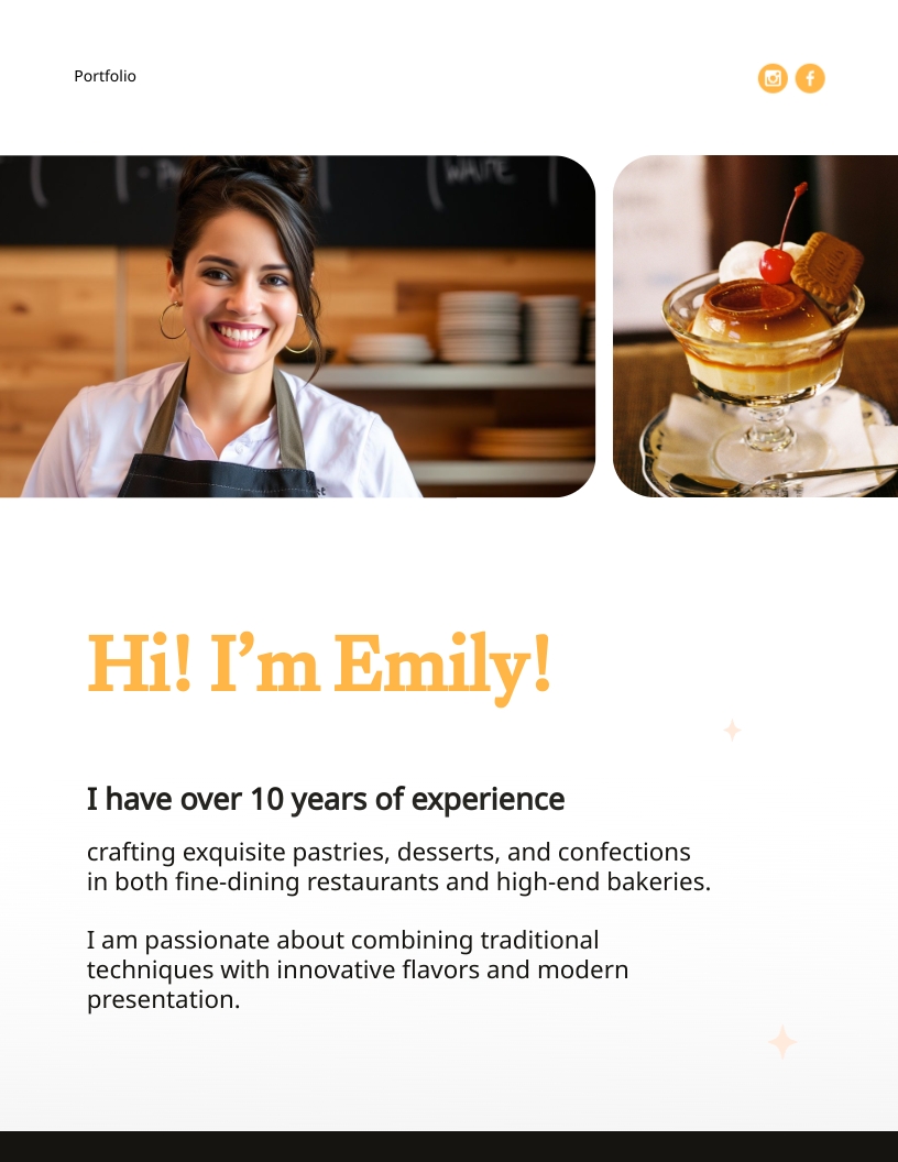 Baking Portfolio Template - Slide 2 Baking Portfolio Template - Slide 2