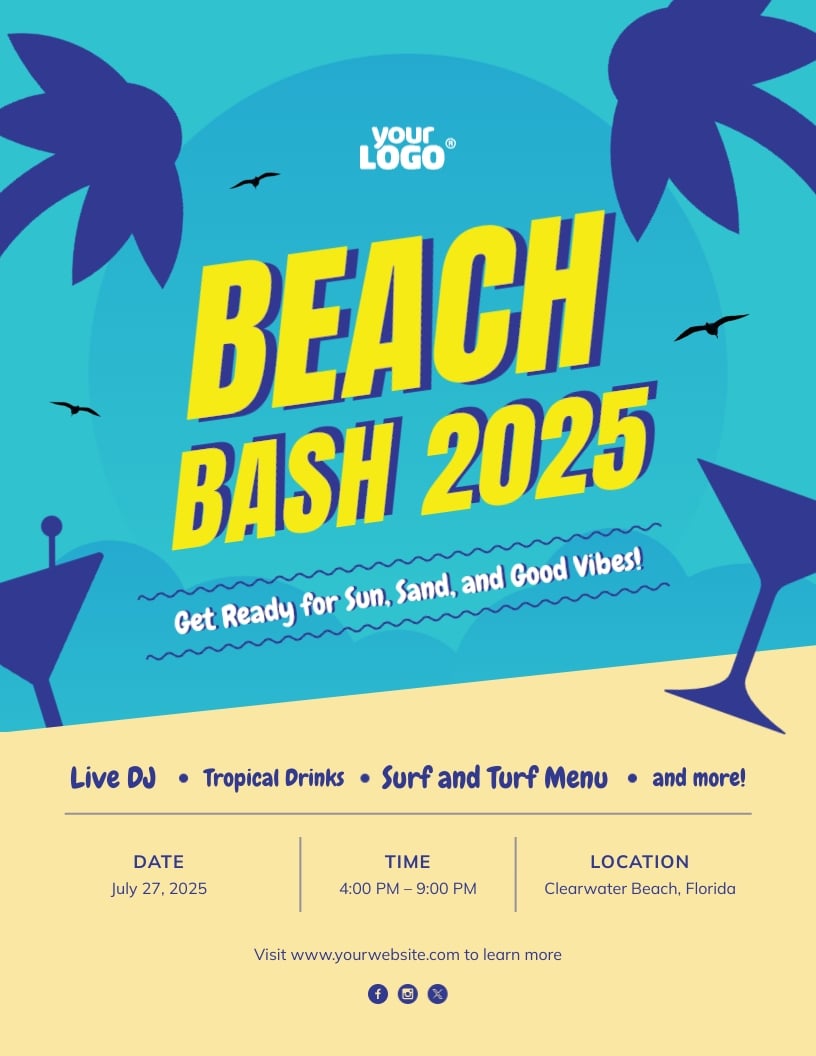 Beach Party Flyer Template