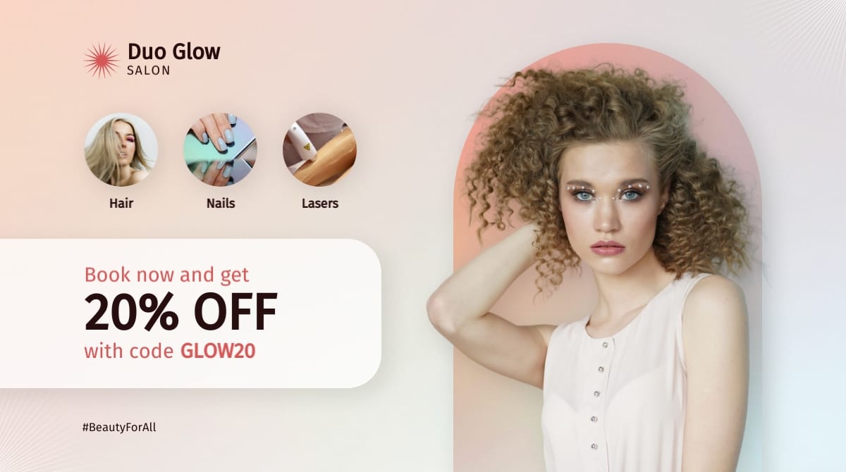 Beauty Salon Twitter X Ad Template