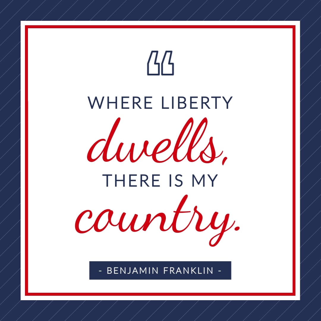 Benjamin Franklin Quote Animated Square Template