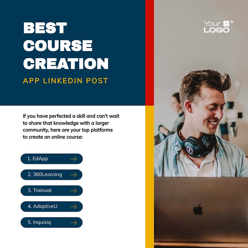 Best Course Creation App LinkedIn Post Template