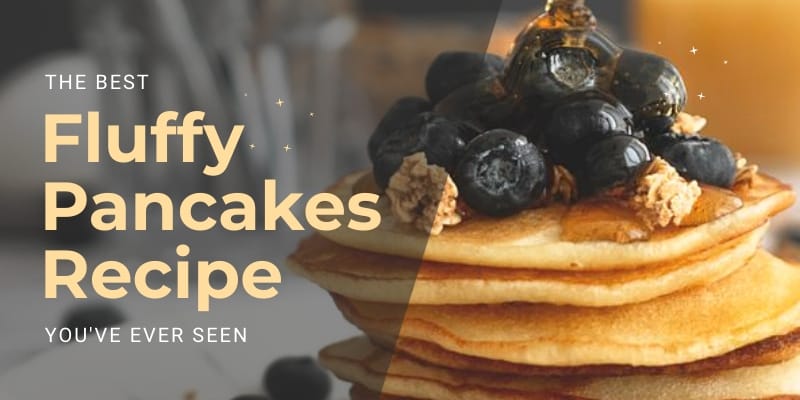 Best Fluffy Pancakes Recipe Blog Graphic Header Template