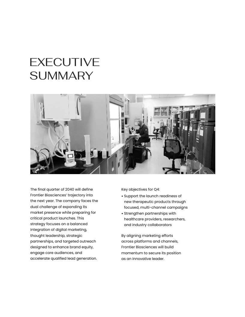 Biotech Company Marketing Plan Template - Slide 3 Biotech Company Marketing Plan Template - Slide 3