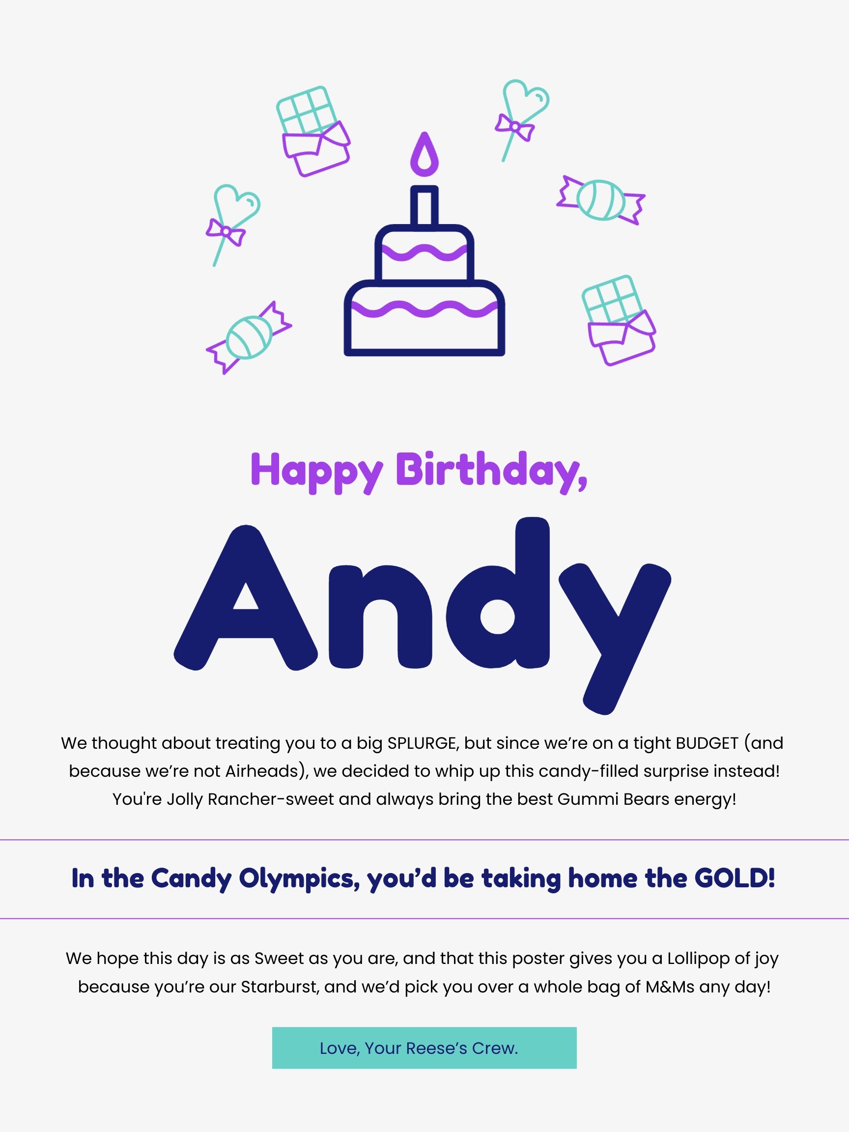 Birthday Candy Poster Template