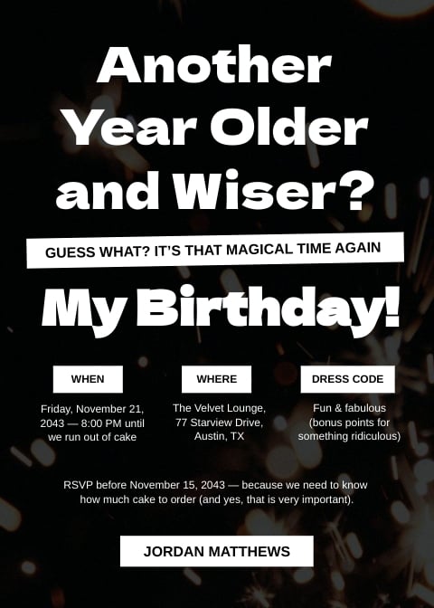 Birthday Party Invite Template